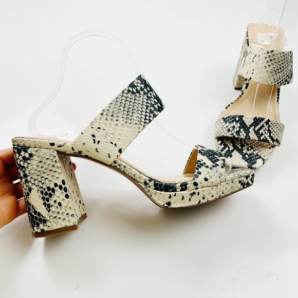 BP‎ Karly Sandals Block Heel Snake Crocodile Print Platform Slide Size 9 - Picture 6 of 9